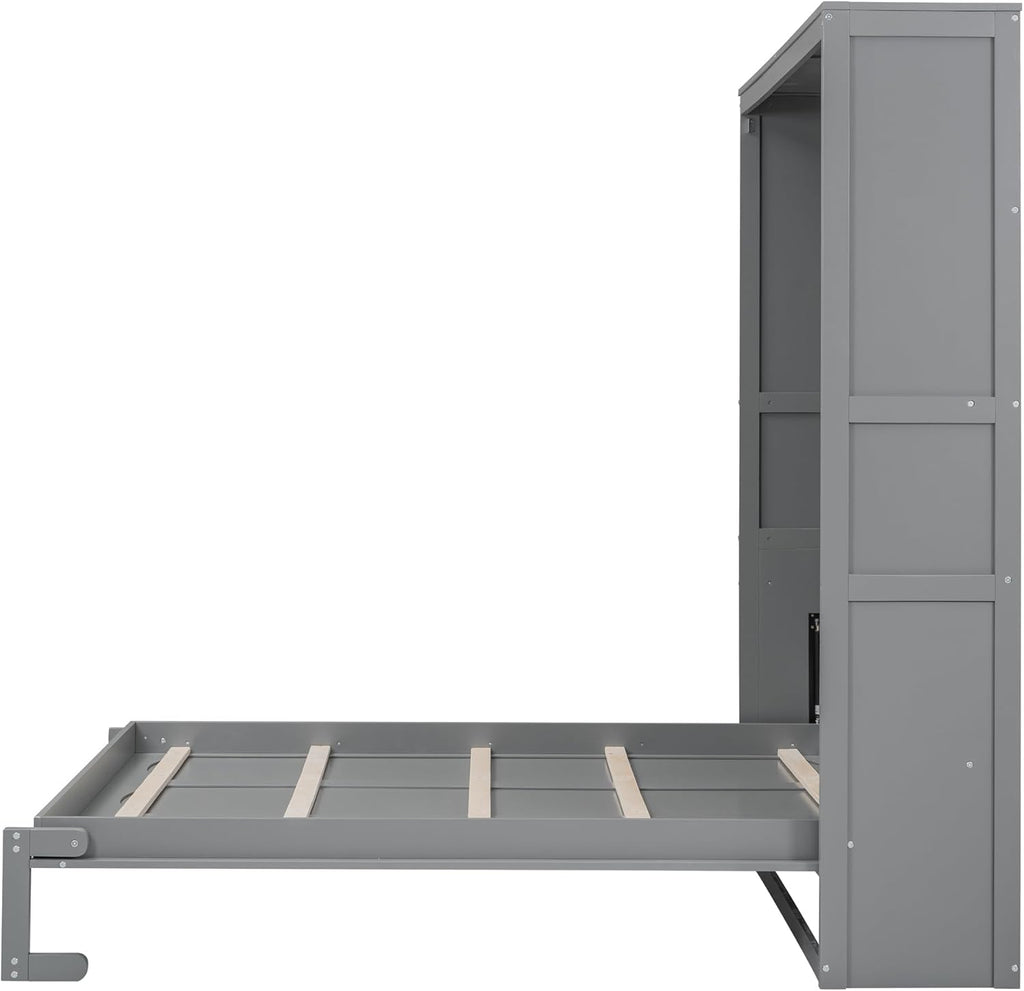 Queen Size Grey Wood Murphy Bed V359042