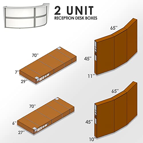 Curved Modern Office Desk, 124" x 49", Mocha N283855
