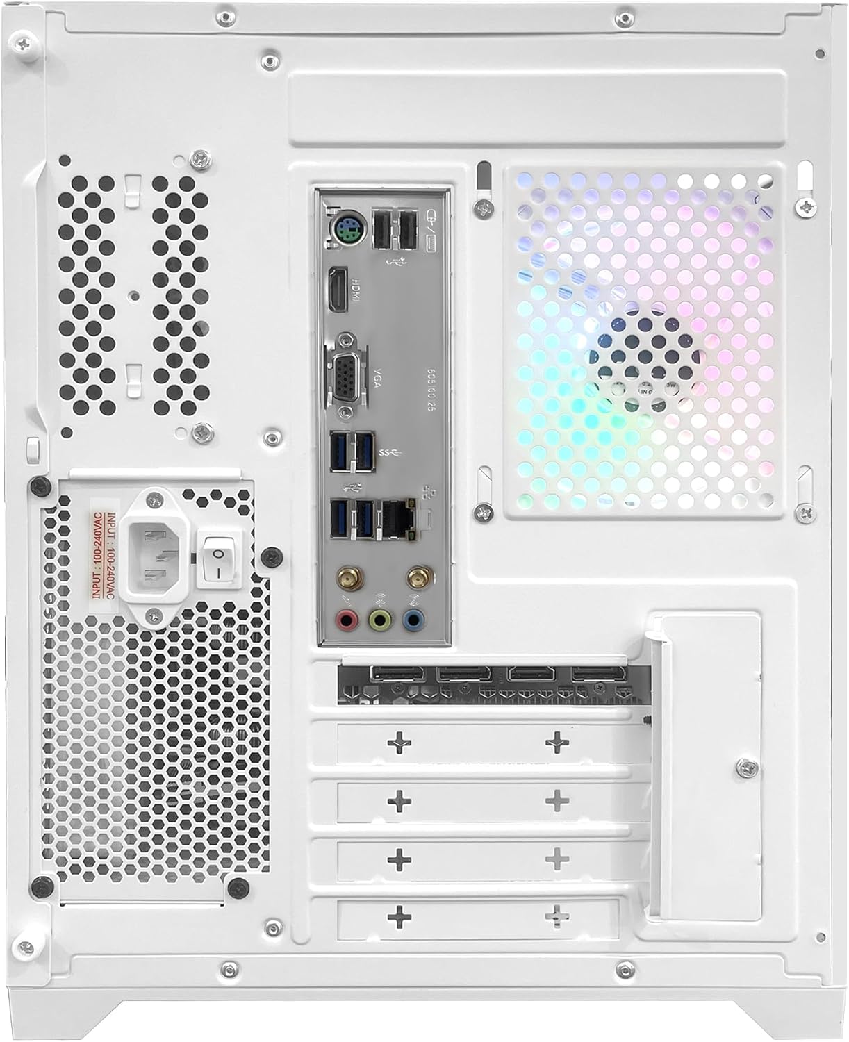 White Gaming PC Desktop - AMD Ryzen 7 5700X 8-Core 3.4GHz - RX 6500 XT 4GB - 1TB M.2 SSD - 32GB DDR4 3200MHz RAM - 240mm AIO CPU Liquid Cooler - Windows 11 Pro Computer K107