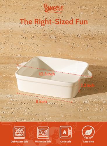 8x8 inch Square Porcelain Baking Dish with Double Handles D9516