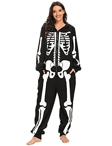 Skeleton Plush Pajamas Onesie V836442