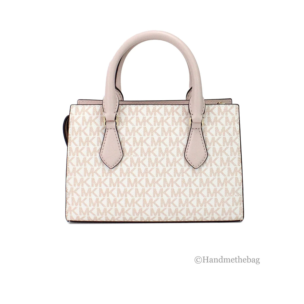 White Rose Gold PVC Satchel Purse Bag Y634