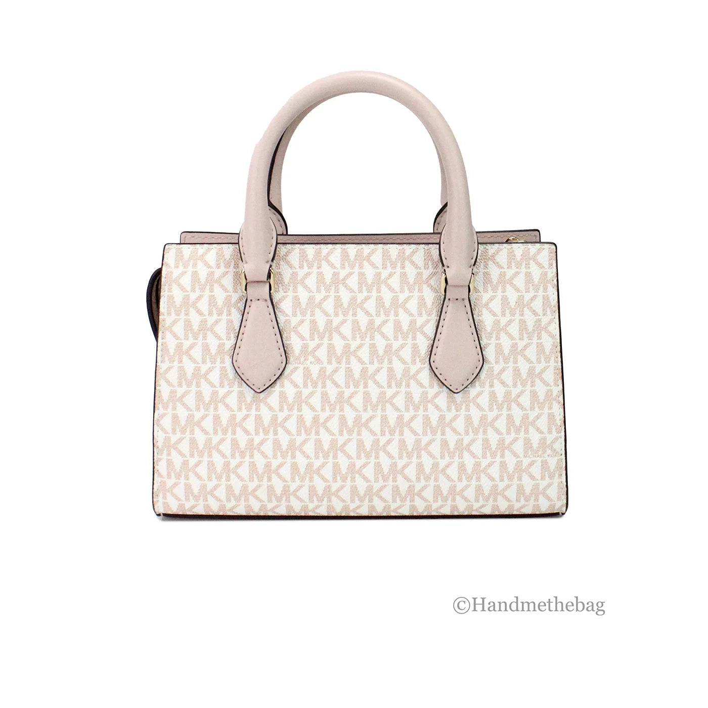 White Rose Gold PVC Satchel Purse Bag Y634