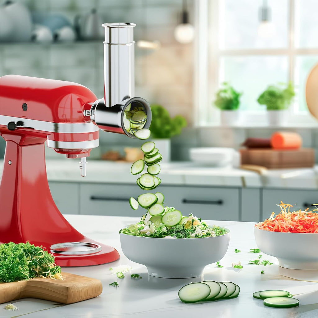 Stainless Steel Cheese Grater Attachment for KitchenAid Stand Mixer with 4 Blades Z7131