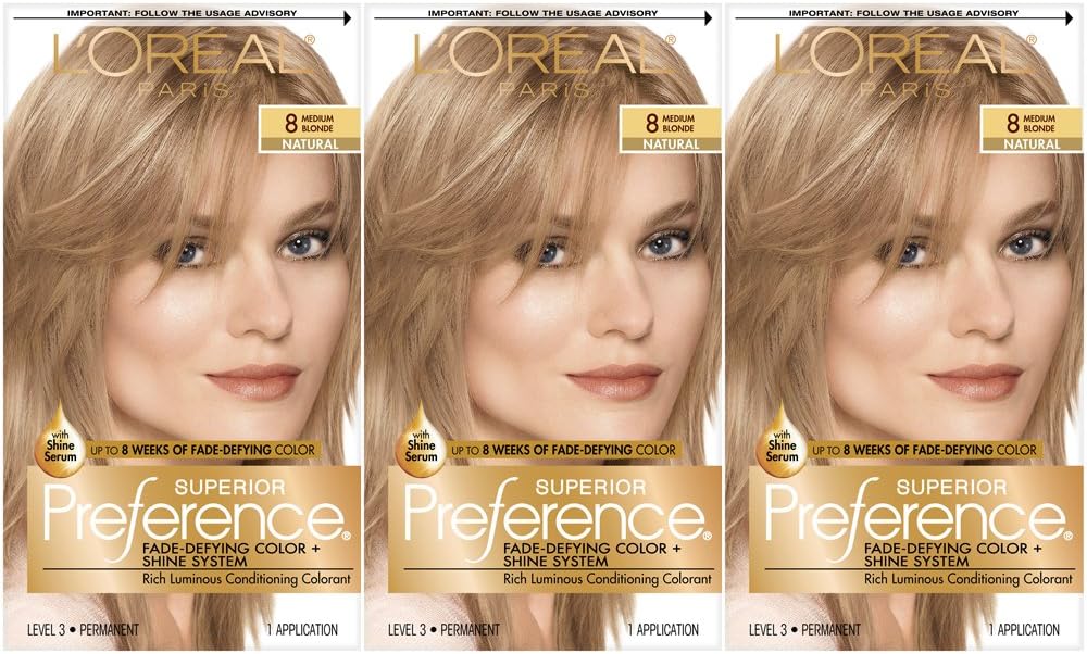 8 Medium Blonde Permanent Hair Color, Pack of 3 F61166
