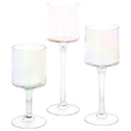 Tall Candle Holder Set Of 3 Clear Glass P656