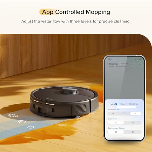 Black Robot Vacuum and Mop with Self-Emptying O751