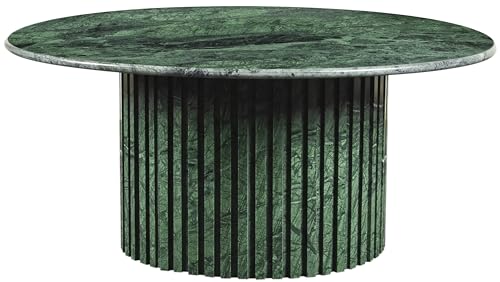Art Deco Coffee Table with Marble, 36" W x 36" D x 16" H, Green I389993