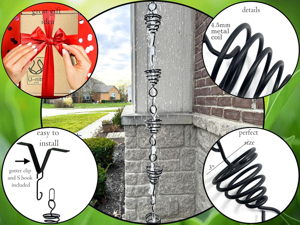 Black Metal 8.5 FT Rain Chain Q629