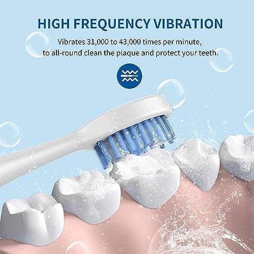 Rechargeable Electric Toothbrush with 4 Heads 5 Modes Black U220
