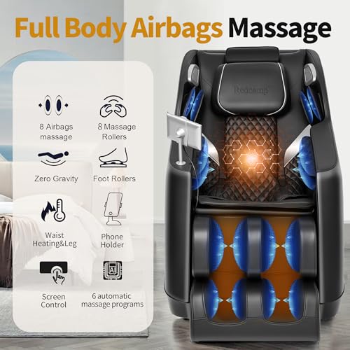 Black Full Body Massage Chair with Zero Gravity, Airbags, Rollers, Bluetooth, Heater Q4132