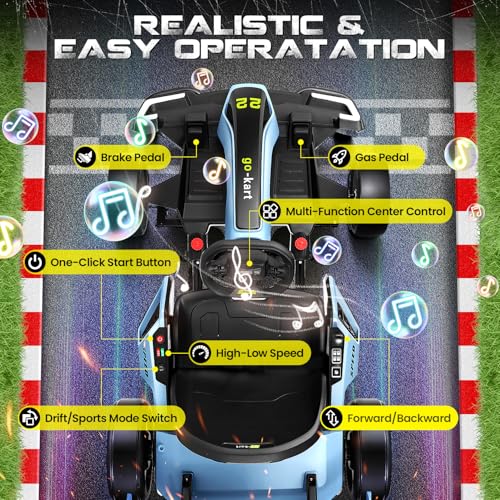 Red 24V Electric Drift Kart with Adjustable Seat F84028