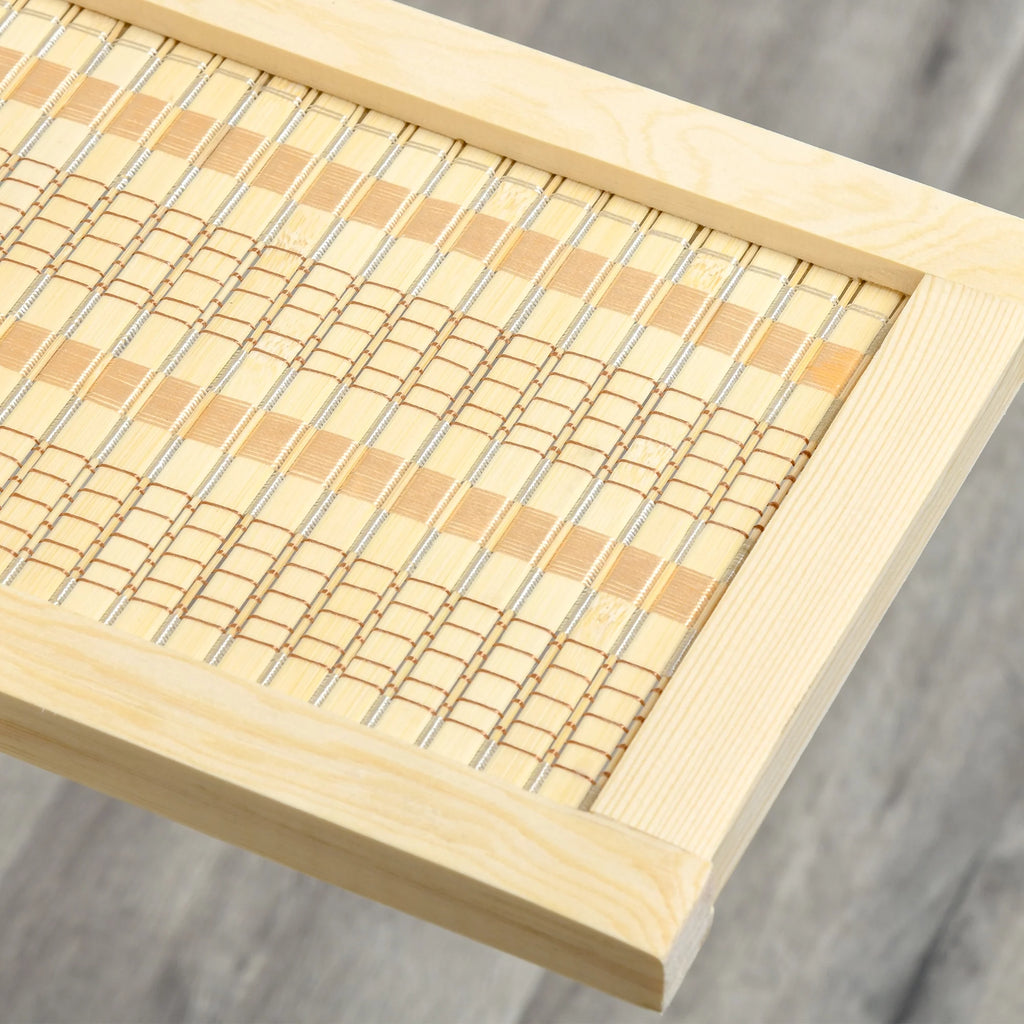 6 Ft Freestanding Bamboo Privacy Screen Panel with Storage Shelves R117