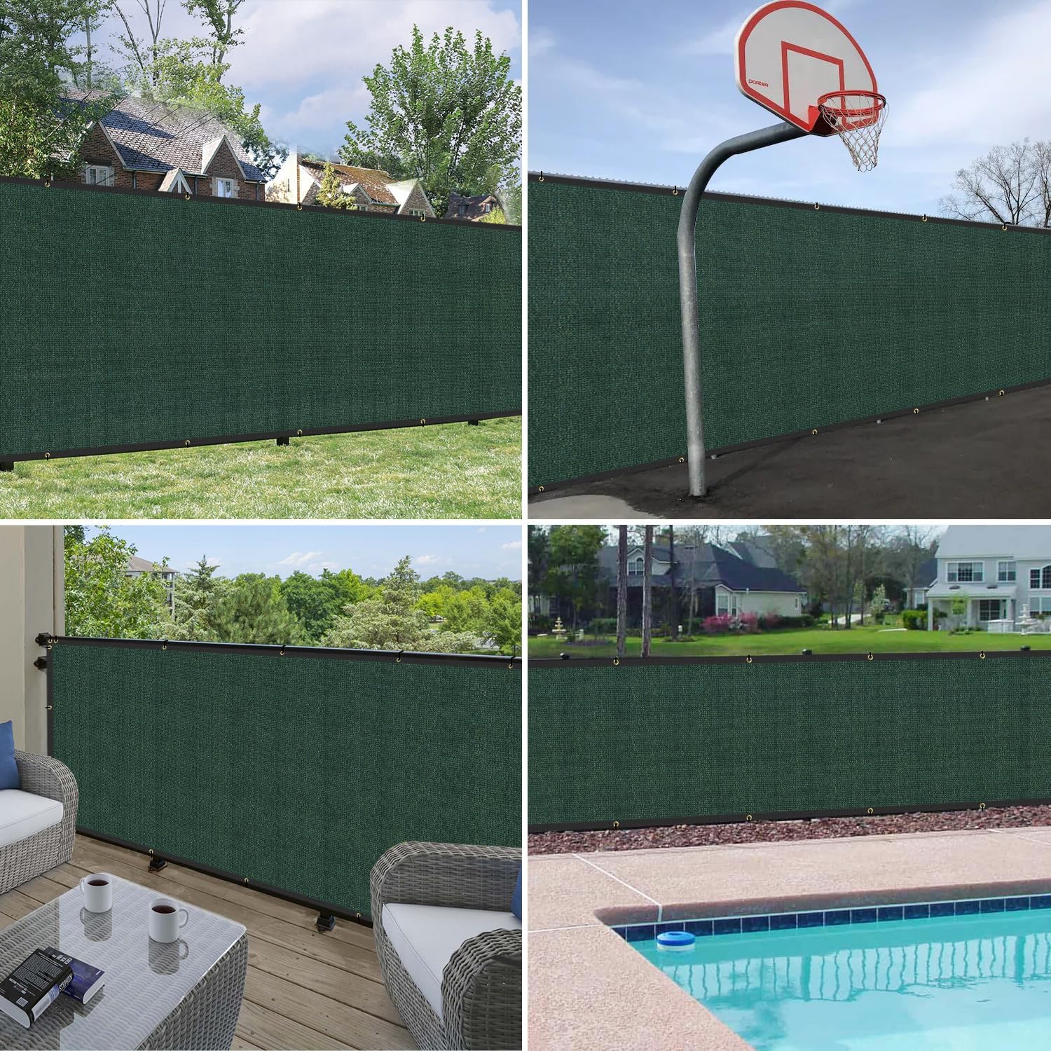 Green Heavy Duty Privacy Fence Screen 5' x 26' J885416