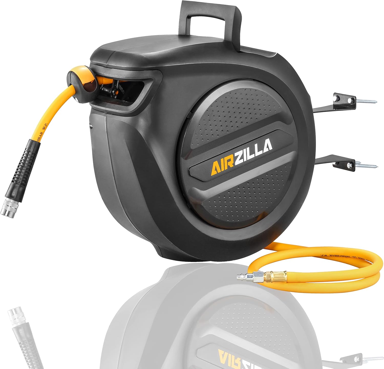 3/8" x 50 ft Flex Hybrid Air Hose Reel with 180° Swivel, 300 PSI Y96580