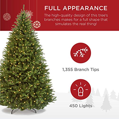 6ft Pre-Lit Douglas Fir Artificial Christmas Tree with 450 Warm White Lights Q970