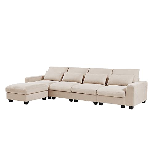 L-Shape Feather Filled Sectional Sofa with Reversible Chaise X74343