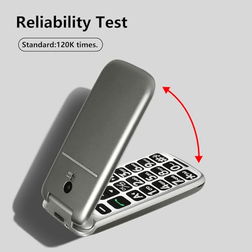 Grey Big Button Flip Mobile Phone with SOS Button H258