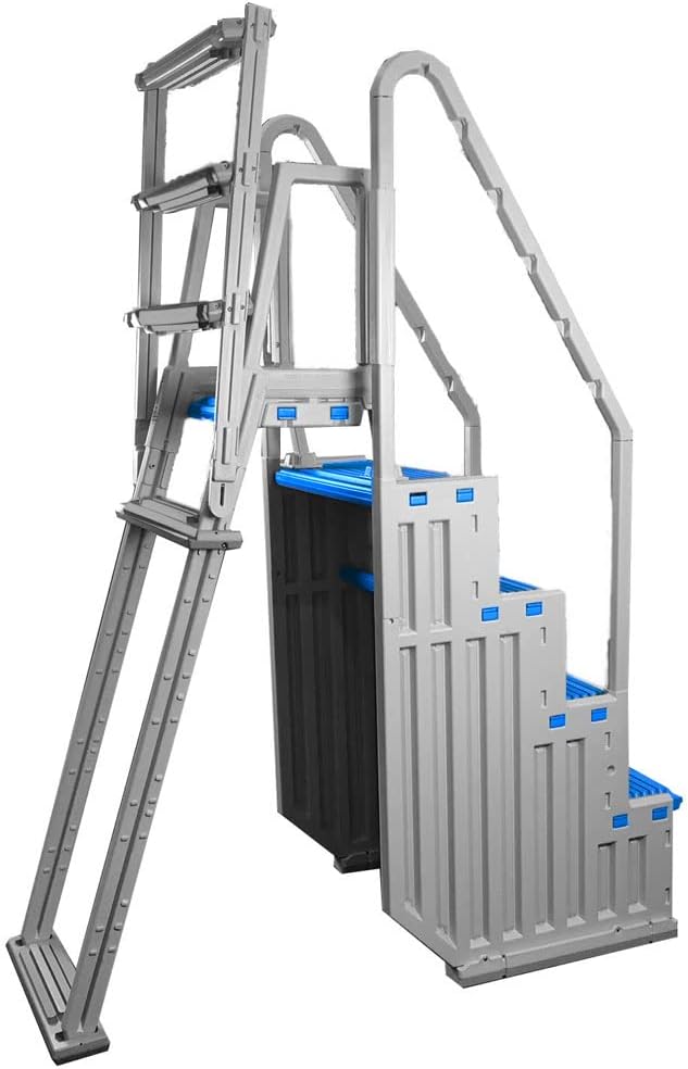 White Frame Above Ground Swimming Pool Step & Ladder U88725