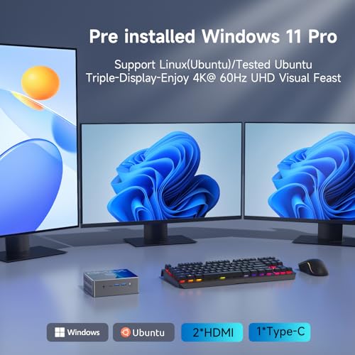 Mini PC Intel N100 16G DDR4 512GB SSD Win-11 Pro D91451