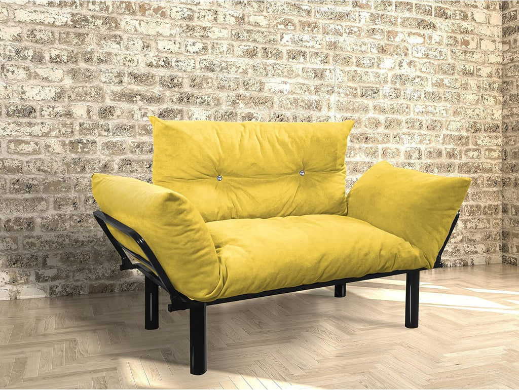 Purple Foam and Metal Loveseat H7064