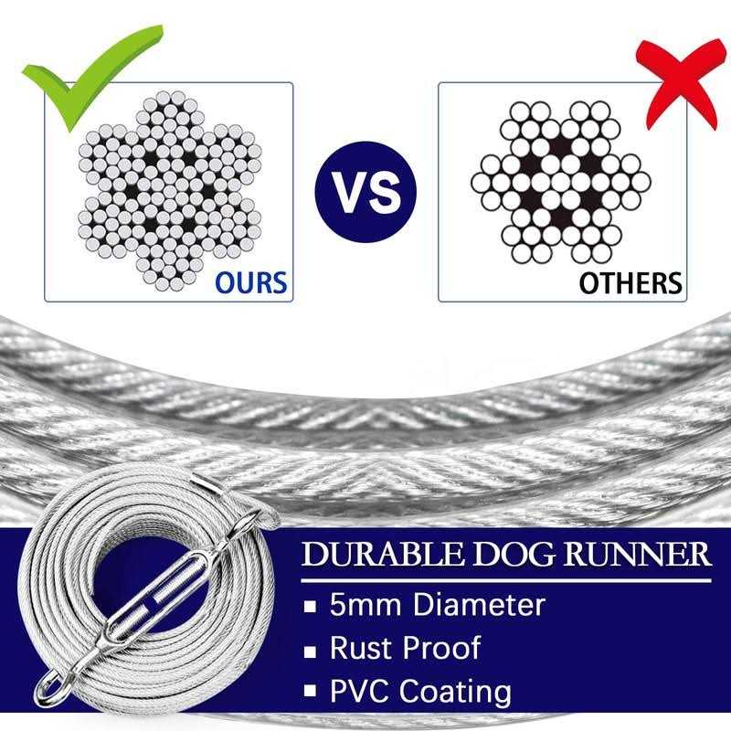 Dog Tie Out Runner with 10ft Pulley Runner Line Y20947