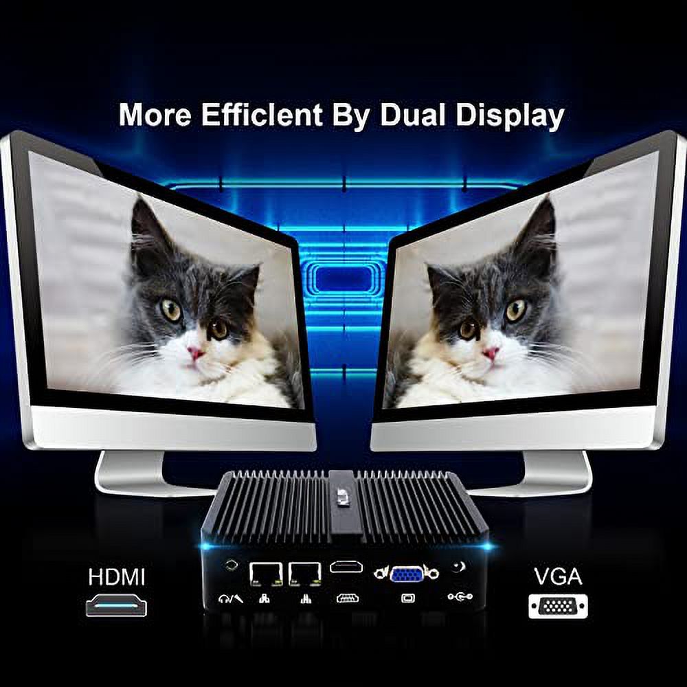 Industrial Mini PC, Celeron J4125, Windows 10 Pro, DDR4 8GB RAM 512GB SSD 1TB HDD, 2 RS232 COM, HDMI VGA Dual Display, Gigabit Ethernet, BT 4.0, 4K, WiFi A24605