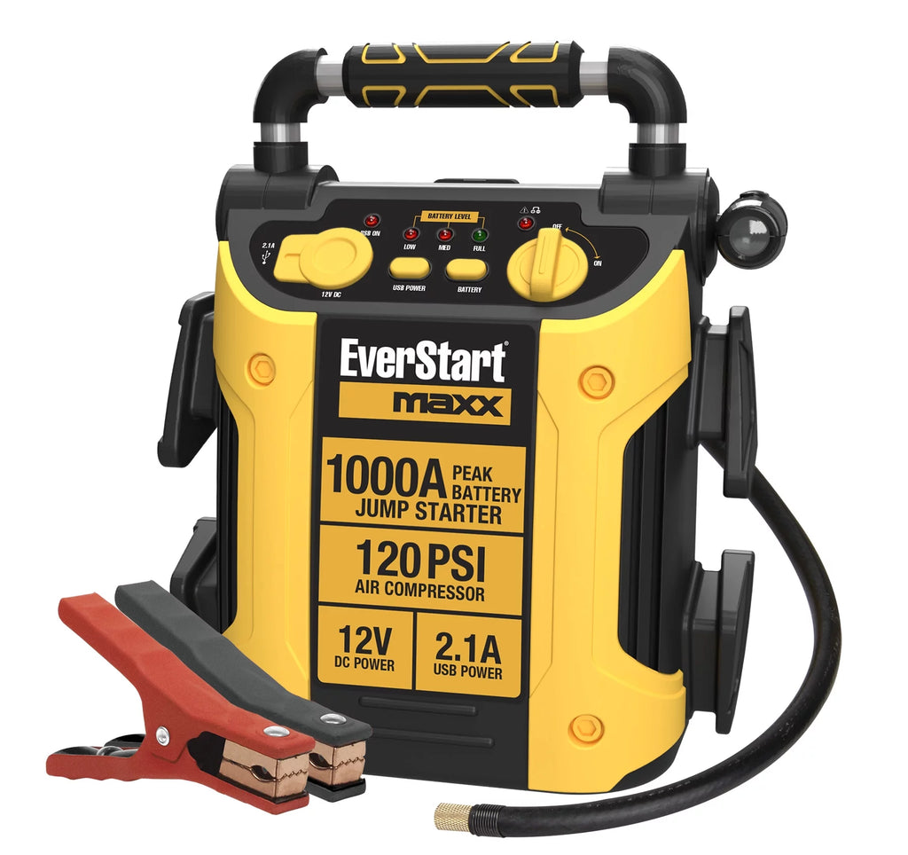 1000 Peak Amp Jump Starter with Compressor, DC and USB Power C997