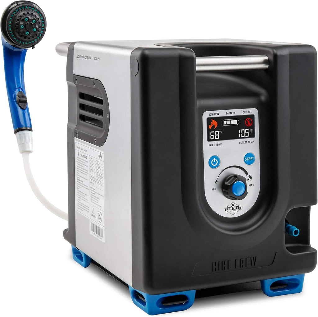 Portable Propane Water Heater & Shower Pump with Built-in Battery, Compact Outdoor System with Carry Case W970