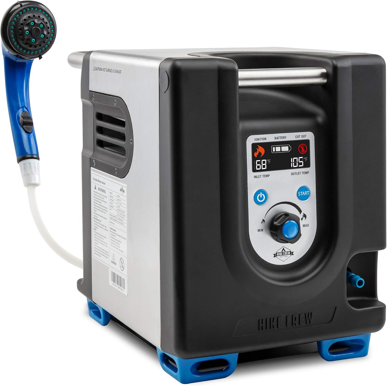 Portable Propane Water Heater & Shower Pump with Built-in Battery, Compact Outdoor System with Carry Case W970