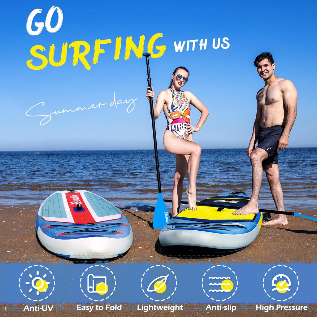 10.6'×33"×6" Inflatable Stand Up Paddle Board with Hand Pump, Leash, Repair Kit, Waterproof Phone Case, Waterproof Bag, Backpack S27153