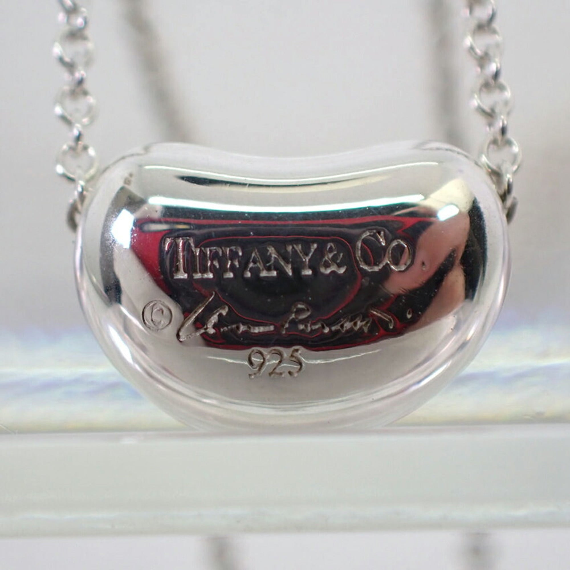 925 bean pendant necklace J3627