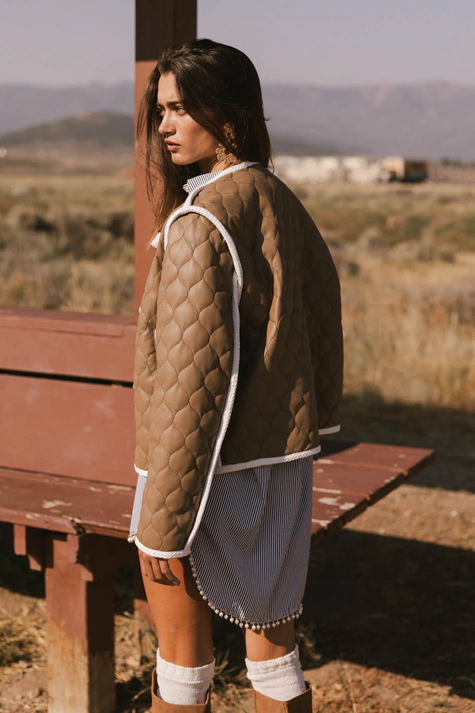 Quilted Faux Leather Jacket O19750