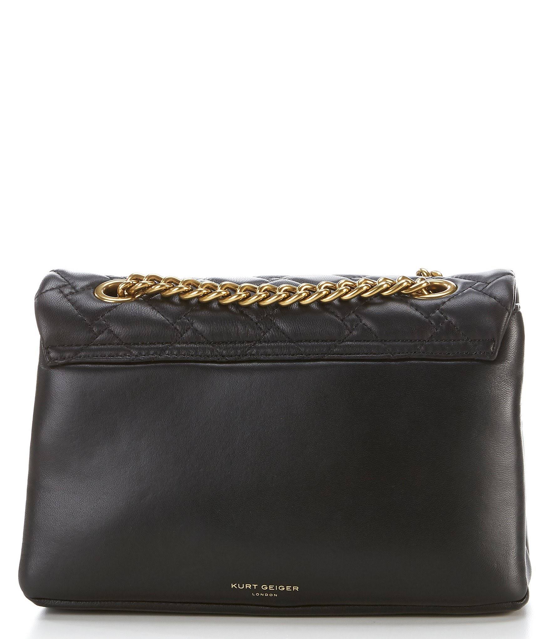 Black Quilted Leather Shoulder Bag C789