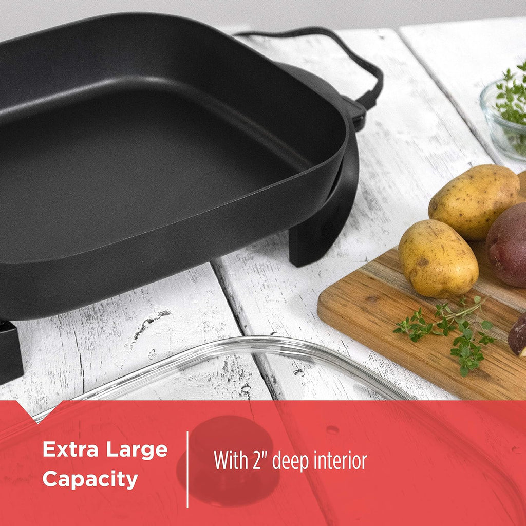12"x15" Nonstick Electric Skillet with Tempered Glass Lid U9901