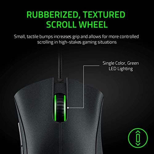 6400 DPI Optical Gaming Mouse with 5 Programmable Buttons Rubber Side Grips Classic Black S682294