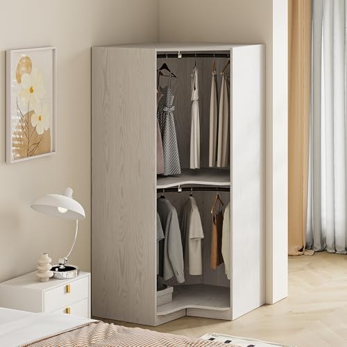 Gray Corner Wood Wardrobe E12658