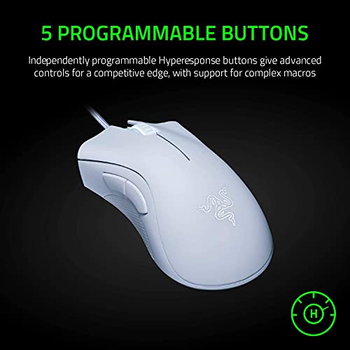 6400 DPI Optical Gaming Mouse with 5 Programmable Buttons Rubber Side Grips Classic Black S682294