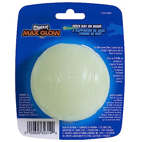 Large Glow Ball Dog Toy, 3 Inch Diameter, Pack of 1 K47694