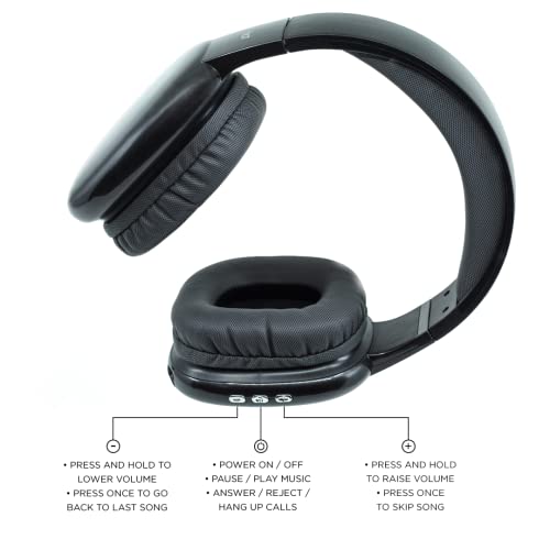 Blue Wireless Over Ear Bluetooth Headphones with Microphone V102112