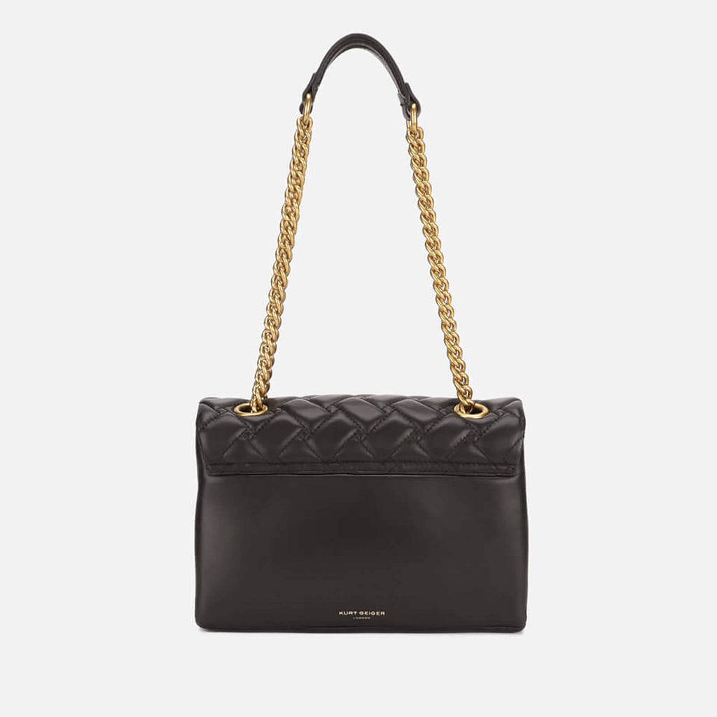 Black Quilted Leather Shoulder Bag C789