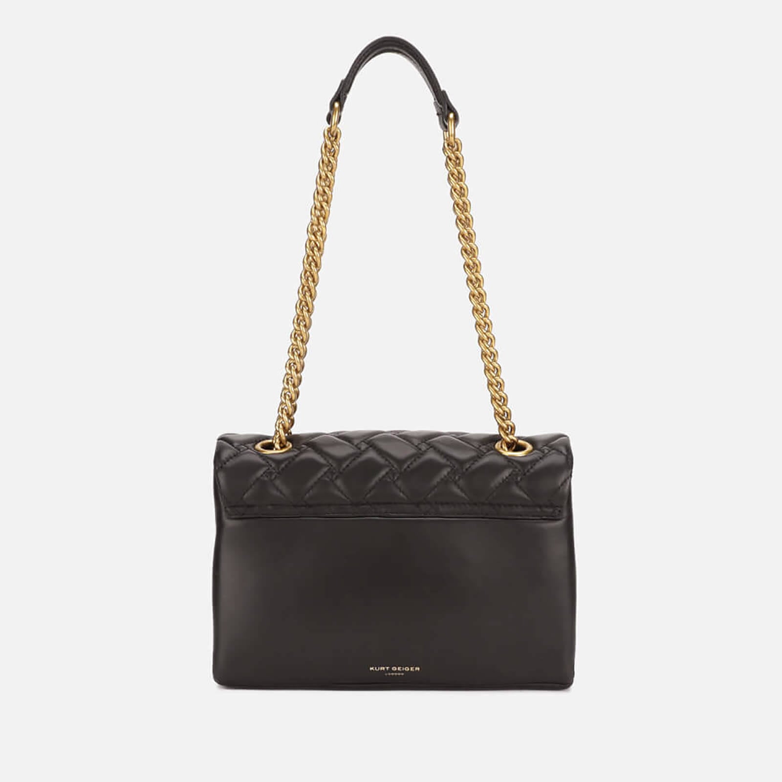Black Quilted Leather Shoulder Bag C789