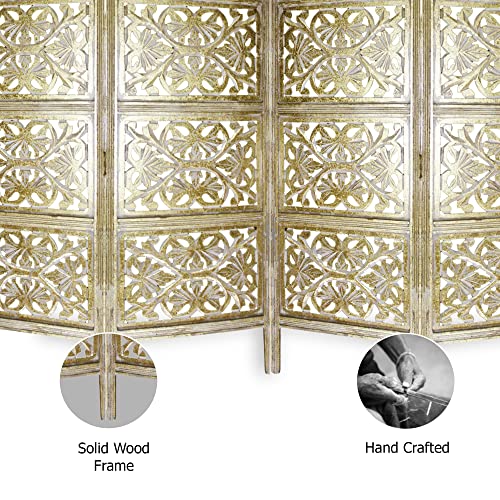 4 Panel Wooden Room Divider Screen U982033