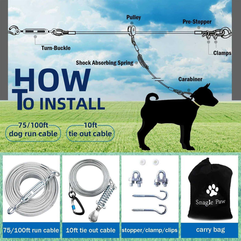 Dog Tie Out Runner with 10ft Pulley Runner Line Y20947