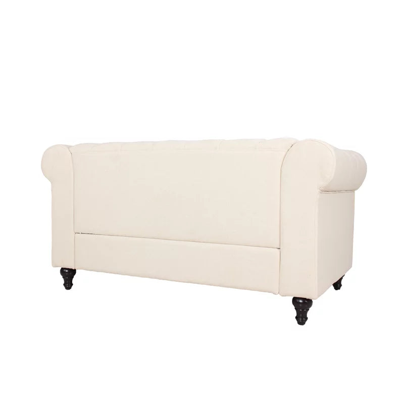 2 Piece Microfiber Loveseat Set in Cream B57314