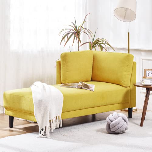 Yellow Fabric Upholstered Corner Chaise Lounge P922