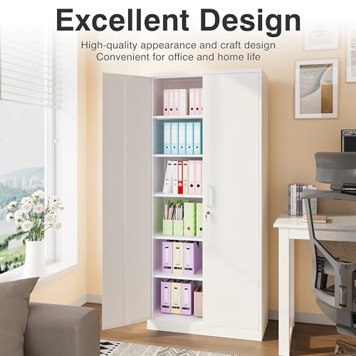 Metal Storage Cabinet with 2 Adjustable Shelves 36" H P5599