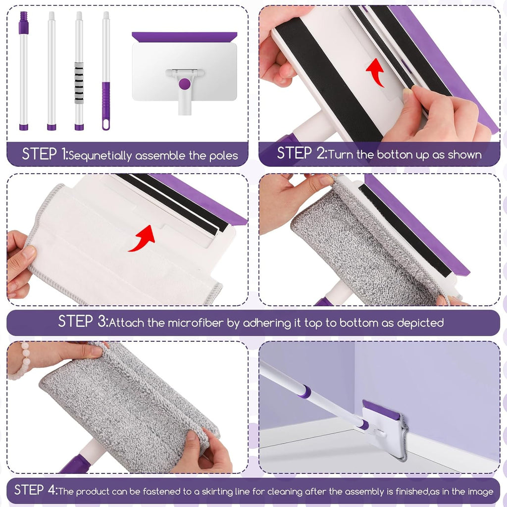 60" Extendable Baseboard Cleaner with 5 Reusable Pads R6797