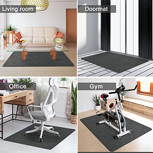 Corduroy Surface 1/6" Thick 55"x35" Office Chair Mat with Anti-Slip Backing I393635
