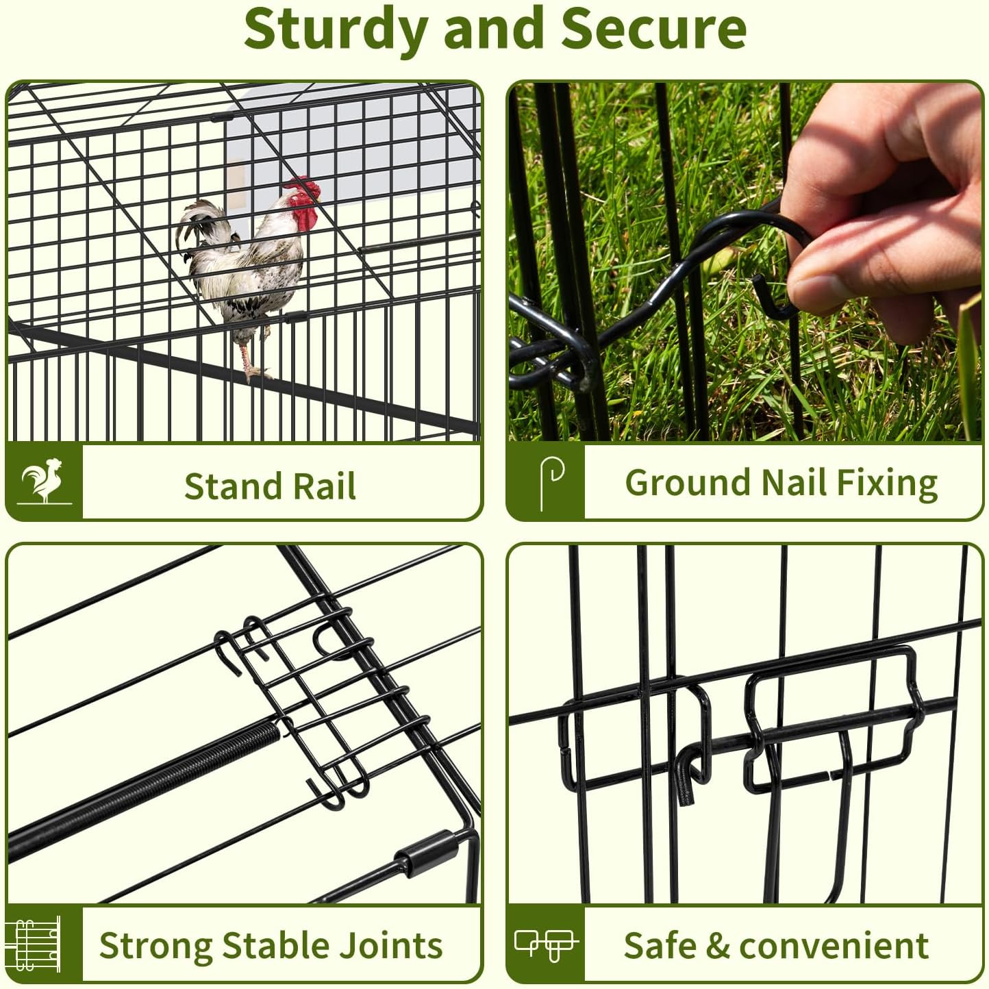 87" x 41" Metal Chicken Coop with Cover N1488
